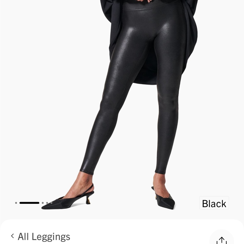 SPANX Shiny Black Leggings